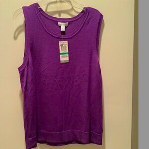 Charter Club Rayon blend knit Purple Vest, Size L